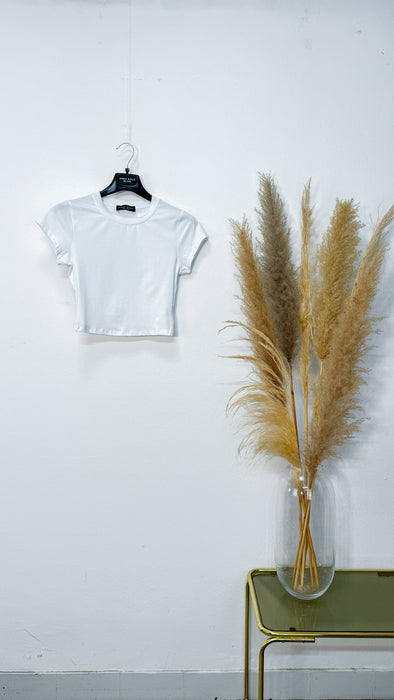 T-Shirt Crop Bianco ottico