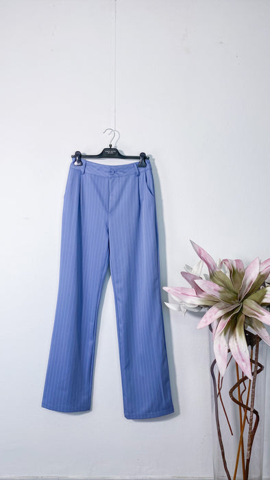 Pantalone Azzurro Gessato