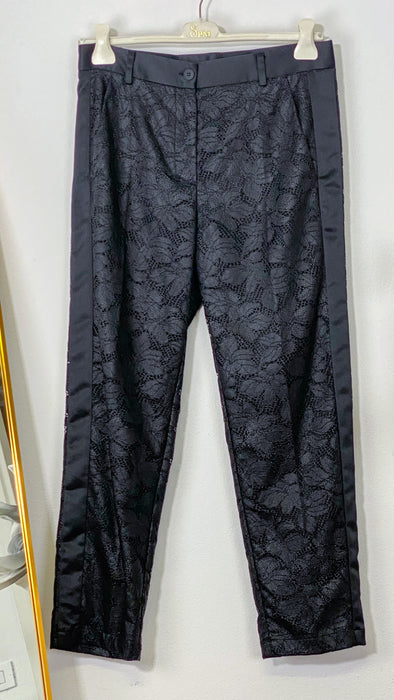 Pantaloni Streight in pizzo nero