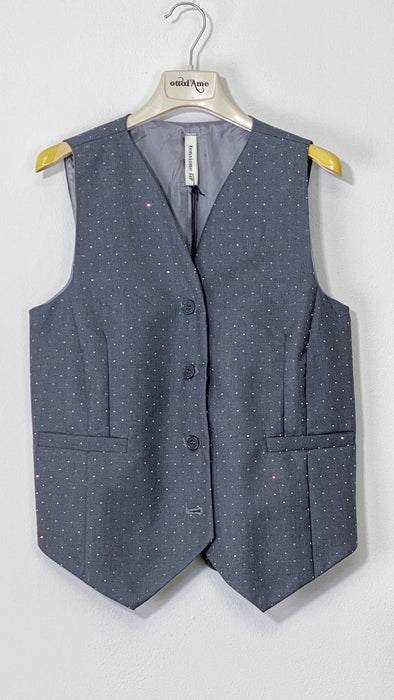 Gilet Grigio con strass