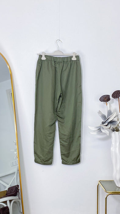 Pantaloni in Satin Verde oliva