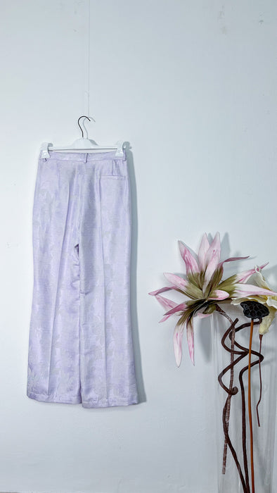 Pantaloni Flare lilla con motivo a fiori