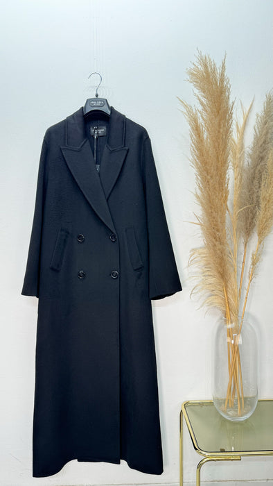 Cappotto Maxi Nero in Lana e Cashmere