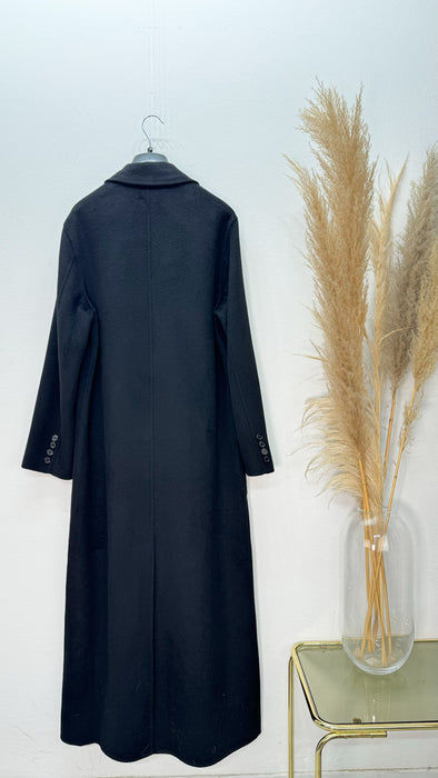 Cappotto Maxi Nero in Lana e Cashmere