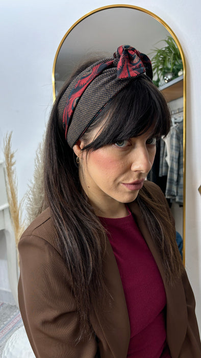 Headband Piuma di Pavone rossa